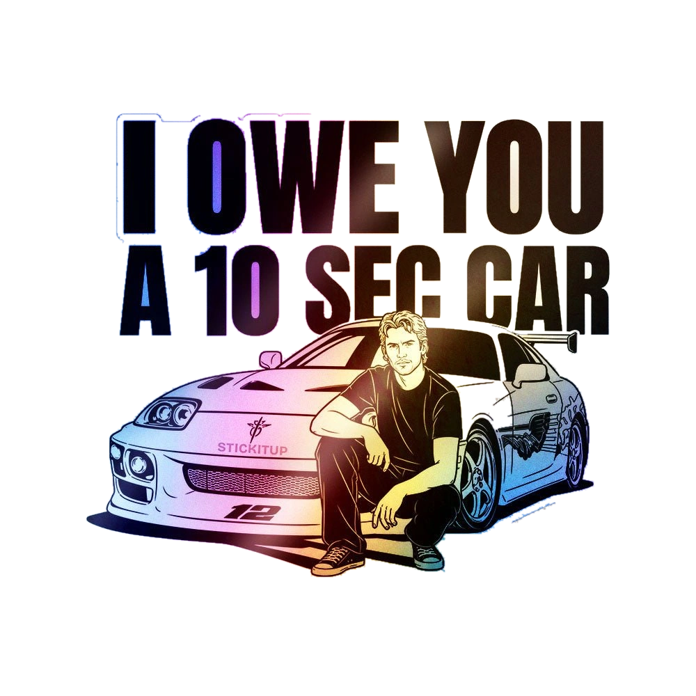 Ten Second Car Holographic Stickers